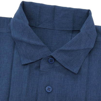 【中古】オム プリッセ イッセイミヤケ HOMME PLISSE ISSEY MIYAKE 2026年春夏 アコーディオンプリーツ加工 カジュアルシャツ ネイビー【サイズ表記なし（L位）】【 状態ランクA 】【 メンズ 】