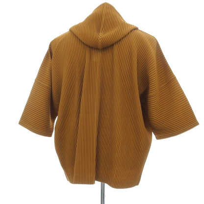 【中古】オム プリッセ イッセイミヤケ HOMME PLISSE ISSEY MIYAKE 2026年春夏 プリーツ 半袖 プルオーバー パーカー キャメル【サイズ表記なし（L位）】【 状態ランクA 】【 メンズ 】