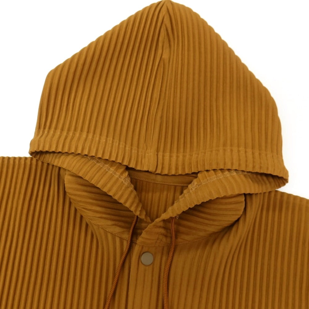 【中古】オム プリッセ イッセイミヤケ HOMME PLISSE ISSEY MIYAKE 2026年春夏 プリーツ 半袖 プルオーバー パーカー キャメル【サイズ表記なし（L位）】【 状態ランクA 】【 メンズ 】