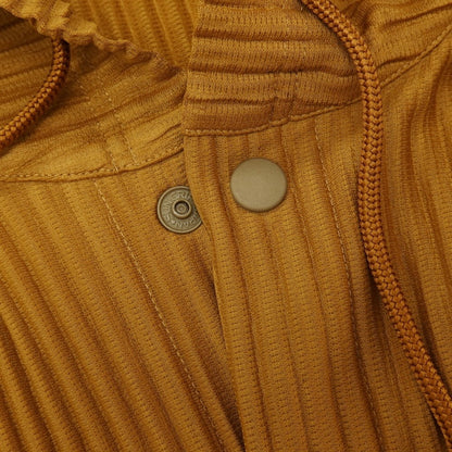 【中古】オム プリッセ イッセイミヤケ HOMME PLISSE ISSEY MIYAKE 2026年春夏 プリーツ 半袖 プルオーバー パーカー キャメル【サイズ表記なし（L位）】【 状態ランクA 】【 メンズ 】