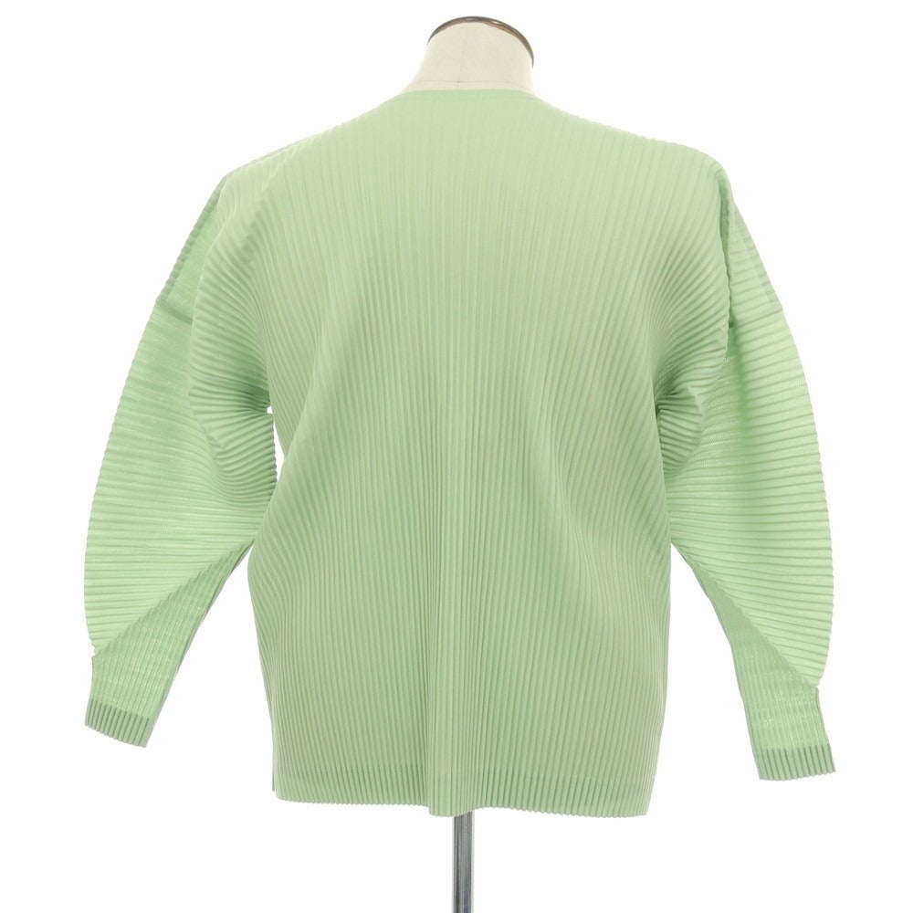 【中古】オム プリッセ イッセイミヤケ HOMME PLISSE ISSEY MIYAKE 2026年春夏 プリーツ クルーネック 長袖カットソー ライトグリーン【サイズ表記なし（L位）】【 状態ランクA 】【 メンズ 】