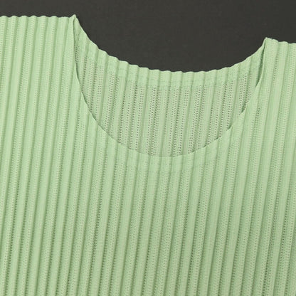 【中古】オム プリッセ イッセイミヤケ HOMME PLISSE ISSEY MIYAKE 2026年春夏 プリーツ クルーネック 長袖カットソー ライトグリーン【サイズ表記なし（L位）】【 状態ランクA 】【 メンズ 】
