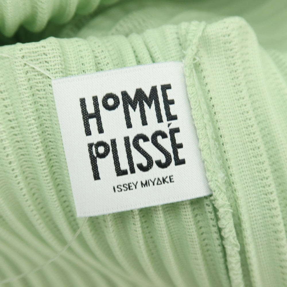 【中古】オム プリッセ イッセイミヤケ HOMME PLISSE ISSEY MIYAKE 2026年春夏 プリーツ クルーネック 長袖カットソー ライトグリーン【サイズ表記なし（L位）】【 状態ランクA 】【 メンズ 】