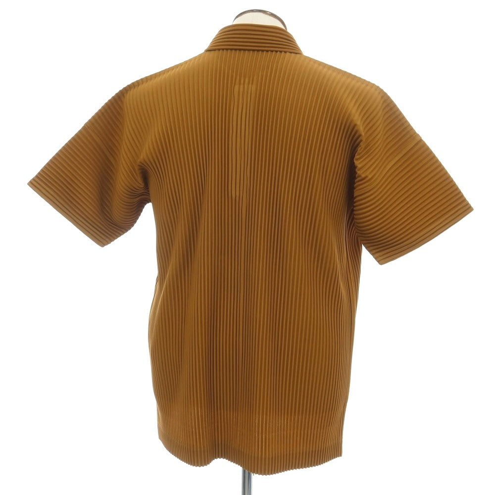 【中古】オム プリッセ イッセイミヤケ HOMME PLISSE ISSEY MIYAKE 2026年春夏 プリーツ 半袖ポロシャツ キャメル【サイズ表記なし（L位）】【 状態ランクA 】【 メンズ 】