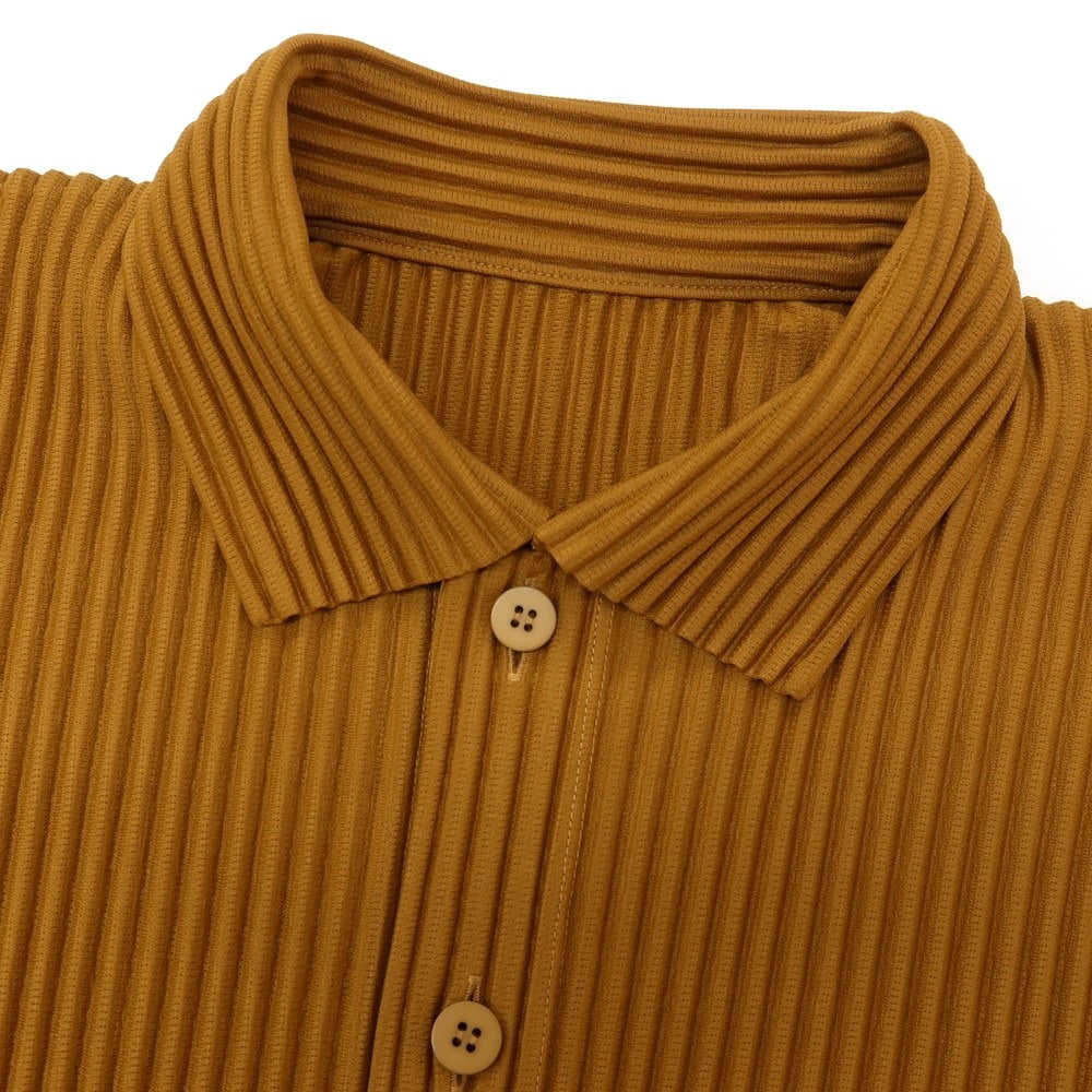 【中古】オム プリッセ イッセイミヤケ HOMME PLISSE ISSEY MIYAKE 2026年春夏 プリーツ 半袖ポロシャツ キャメル【サイズ表記なし（L位）】【 状態ランクA 】【 メンズ 】