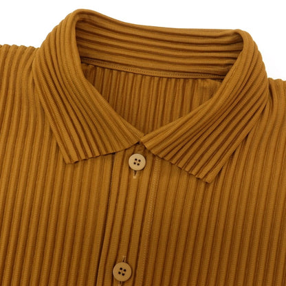 【中古】オム プリッセ イッセイミヤケ HOMME PLISSE ISSEY MIYAKE 2026年春夏 プリーツ 半袖ポロシャツ キャメル【サイズ表記なし（L位）】【 状態ランクA 】【 メンズ 】