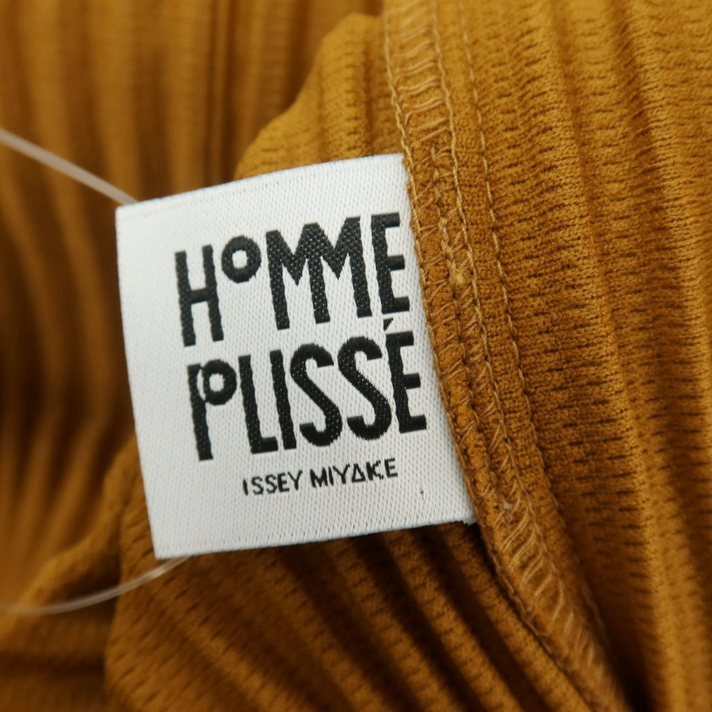 【中古】オム プリッセ イッセイミヤケ HOMME PLISSE ISSEY MIYAKE 2026年春夏 プリーツ 半袖ポロシャツ キャメル【サイズ表記なし（L位）】【 状態ランクA 】【 メンズ 】