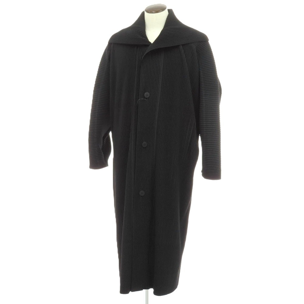 【中古】オム プリッセ イッセイミヤケ HOMME PLISSE ISSEY MIYAKE 2026年春夏 プリーツ加工 ロングコート ブラック【サイズ表記なし（L位）】【 状態ランクA 】【 メンズ 】