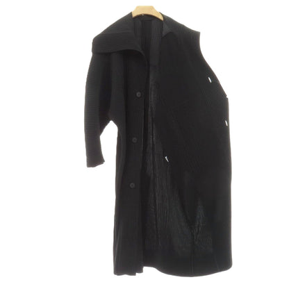 【中古】オム プリッセ イッセイミヤケ HOMME PLISSE ISSEY MIYAKE 2026年春夏 プリーツ加工 ロングコート ブラック【サイズ表記なし（L位）】【 状態ランクA 】【 メンズ 】