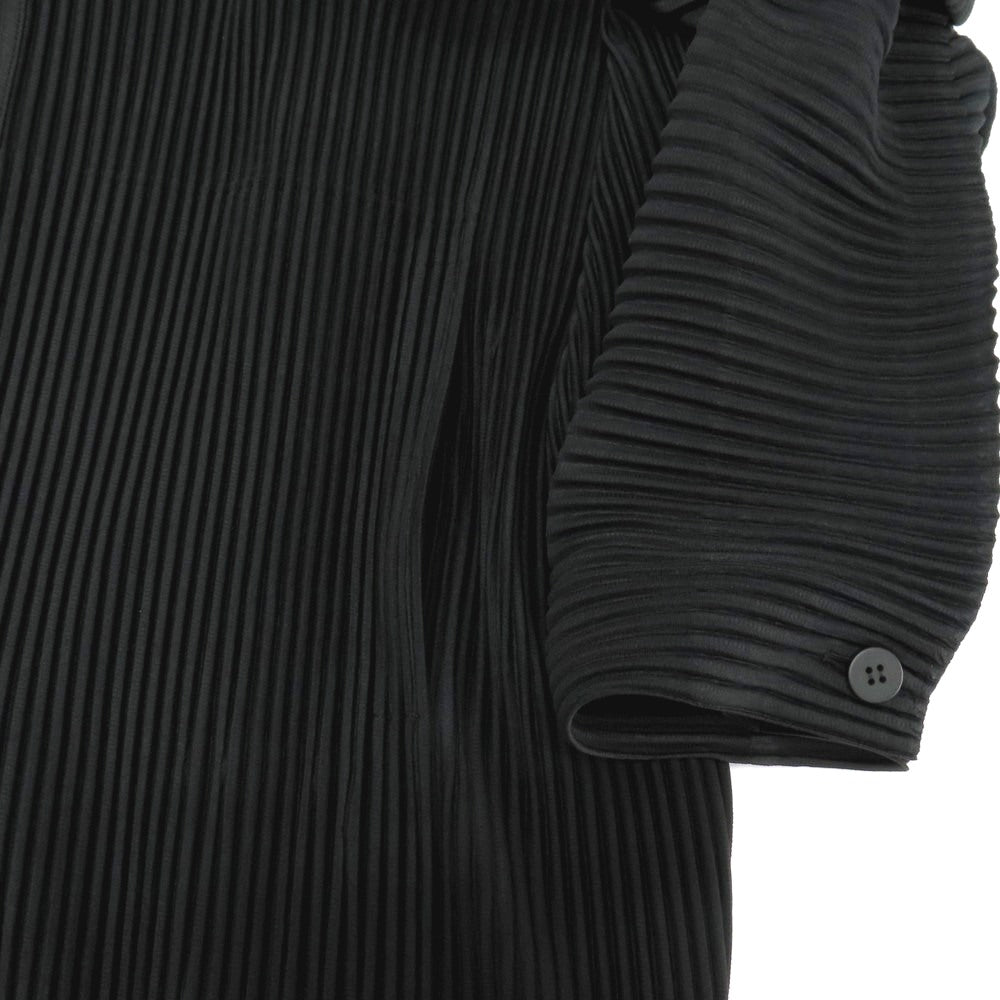 【中古】オム プリッセ イッセイミヤケ HOMME PLISSE ISSEY MIYAKE 2026年春夏 プリーツ加工 ロングコート ブラック【サイズ表記なし（L位）】【 状態ランクA 】【 メンズ 】