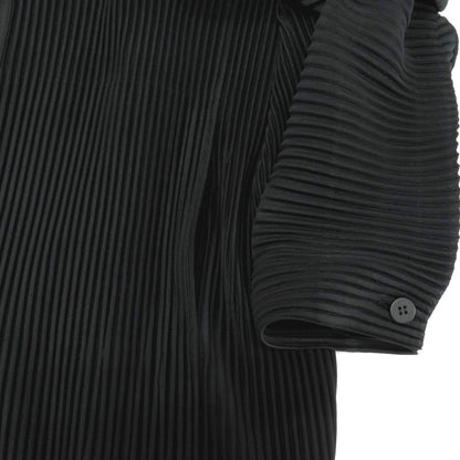 【中古】オム プリッセ イッセイミヤケ HOMME PLISSE ISSEY MIYAKE 2026年春夏 プリーツ加工 ロングコート ブラック【サイズ表記なし（L位）】【 状態ランクA 】【 メンズ 】