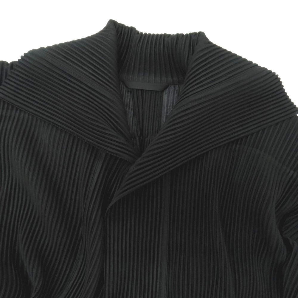 【中古】オム プリッセ イッセイミヤケ HOMME PLISSE ISSEY MIYAKE 2026年春夏 プリーツ加工 ロングコート ブラック【サイズ表記なし（L位）】【 状態ランクA 】【 メンズ 】