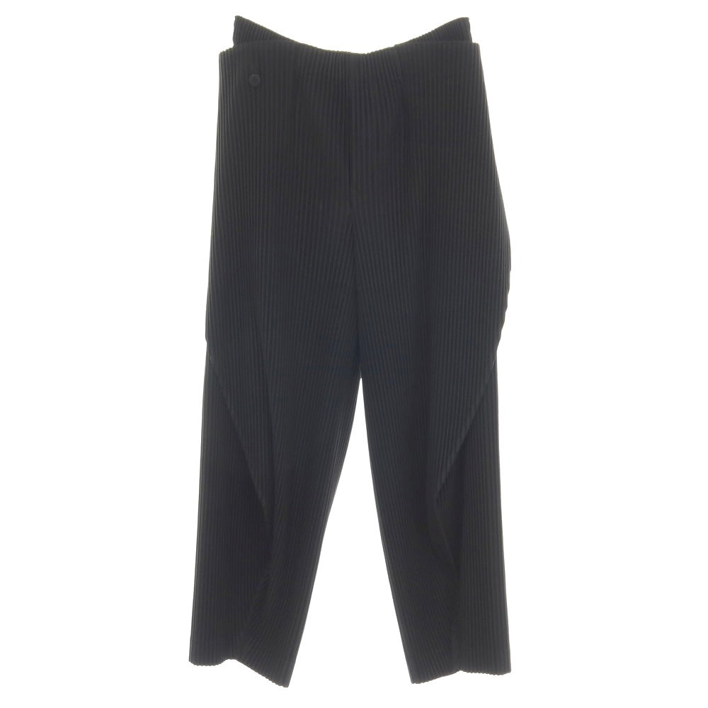 【中古】オム プリッセ イッセイミヤケ HOMME PLISSE ISSEY MIYAKE 2026年春夏 プリーツ加工 イージーパンツ ブラック【サイズ表記なし（L位）】【 状態ランクA 】【 メンズ 】