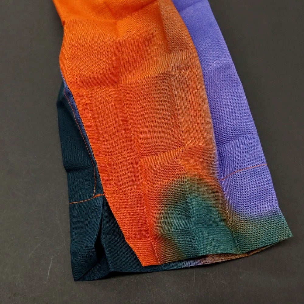【中古】オム プリッセ イッセイミヤケ HOMME PLISSE ISSEY MIYAKE 2026年春夏 プリーツ スタンドカラー ロング丈シャツ オレンジxグリーン【サイズ表記なし（L位）】【 状態ランクA 】【 メンズ 】
