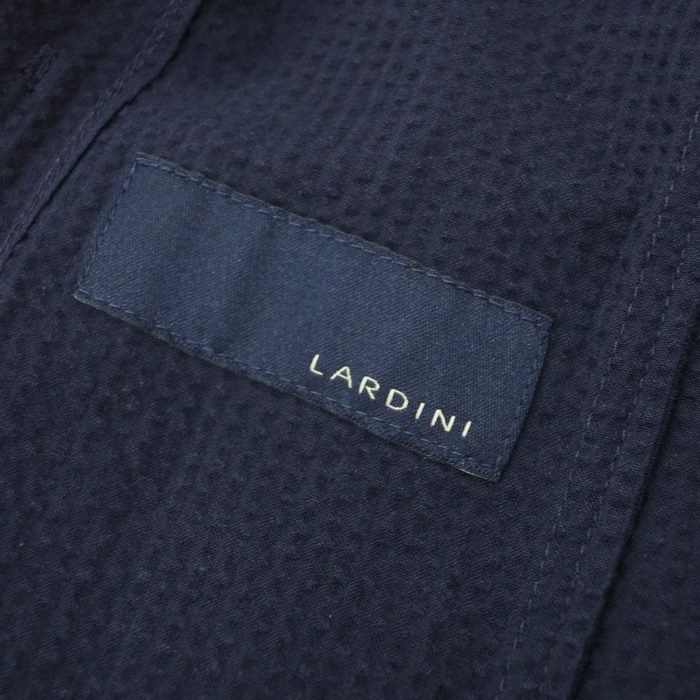 【中古】ラルディーニ LARDINI コットン シアサッカー 3B テーラードジャケット ネイビー【サイズ46】【 状態ランクC 】【 メンズ 】