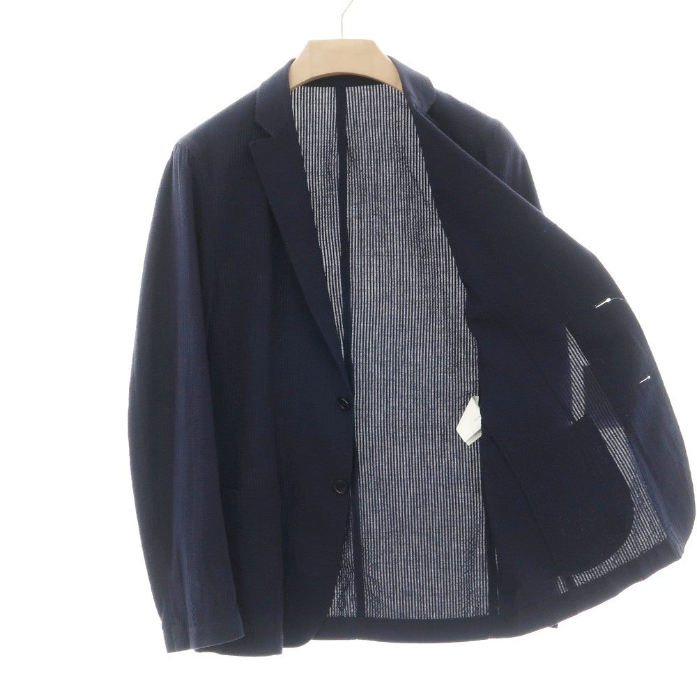 【中古】ラルディーニ LARDINI コットン シアサッカー 3B テーラードジャケット ネイビー【サイズ46】【 状態ランクC 】【 メンズ 】