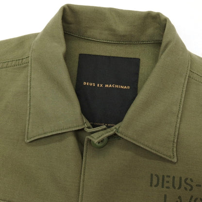 【中古】デウス エクス マキナ Deus Ex Machina コットン ミリタリー カジュアルシャツ オリーブ【サイズL】【 状態ランクB 】【 メンズ 】