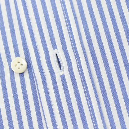 【中古】エリコフォルミコラ ERRICO FORMICOLA コットン ストライプ ボタンダウン ドレスシャツ ブルーxホワイト【サイズ38】【 状態ランクC 】【 メンズ 】