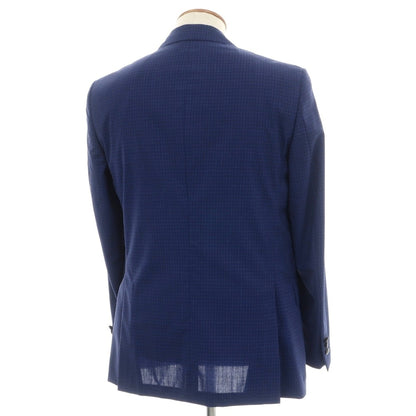 【中古】フェイ FAY Travel Jacket ウール系 チェック 2B テーラードジャケット ネイビー【サイズ48】【 状態ランクB 】【 メンズ 】