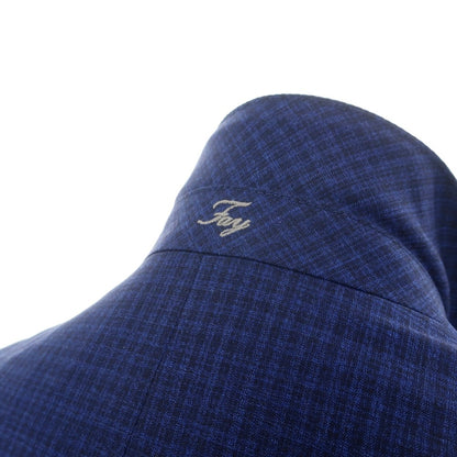 【中古】フェイ FAY Travel Jacket ウール系 チェック 2B テーラードジャケット ネイビー【サイズ48】【 状態ランクB 】【 メンズ 】