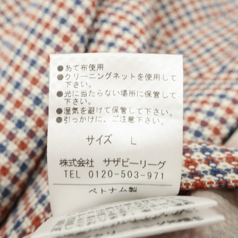 【中古】エストネーション ESTNATION ポリエステルレーヨントリアセテート チェック ダブル6B テーラードジャケット ブラウンxネイビー【サイズL】【 状態ランクB 】【 メンズ 】