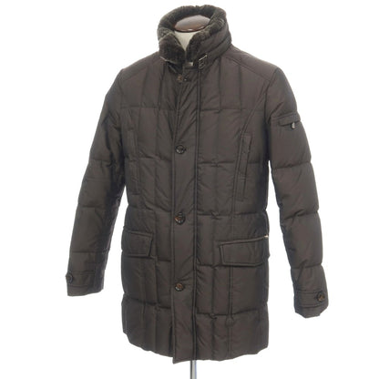 【中古】ムーレー MOORER VALENTE-KM ポリエステル ダウンコート ダークブラウン【サイズ50】【 状態ランクB 】【 メンズ 】