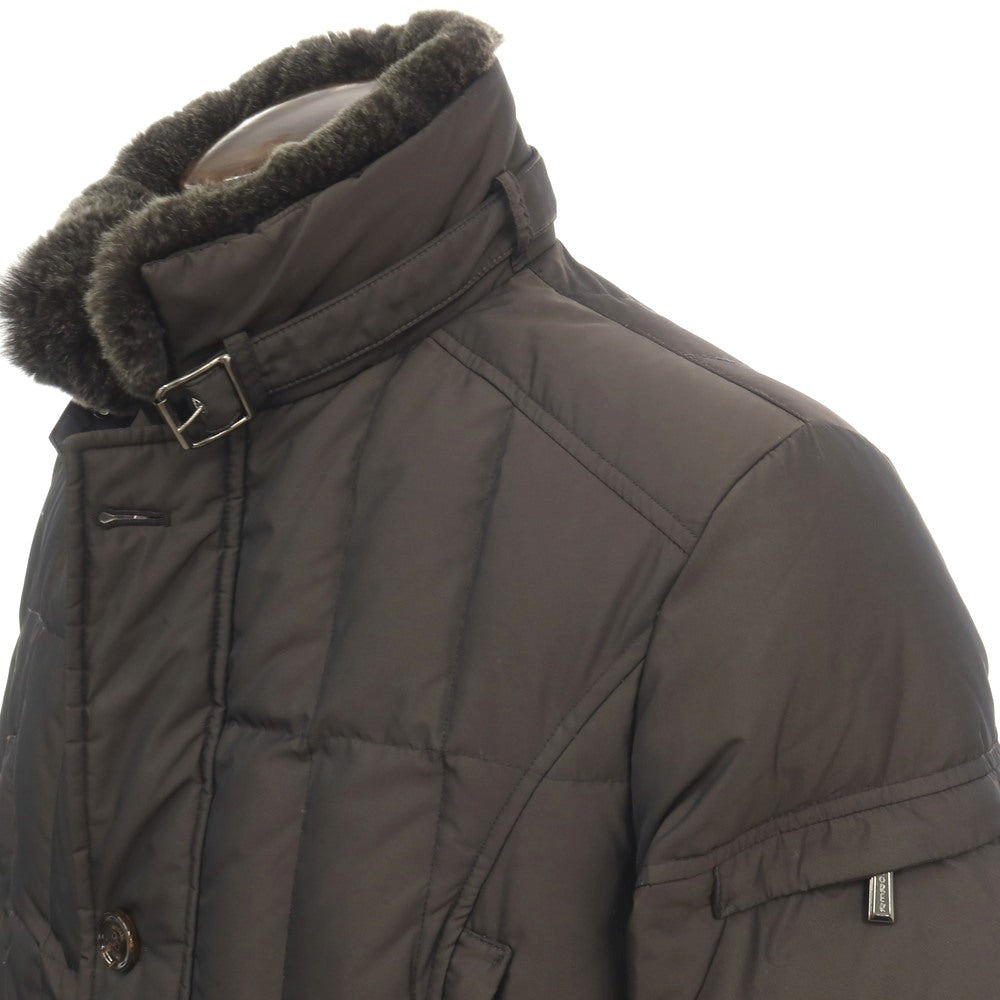 【中古】ムーレー MOORER VALENTE-KM ポリエステル ダウンコート ダークブラウン【サイズ50】【 状態ランクB 】【 メンズ 】
