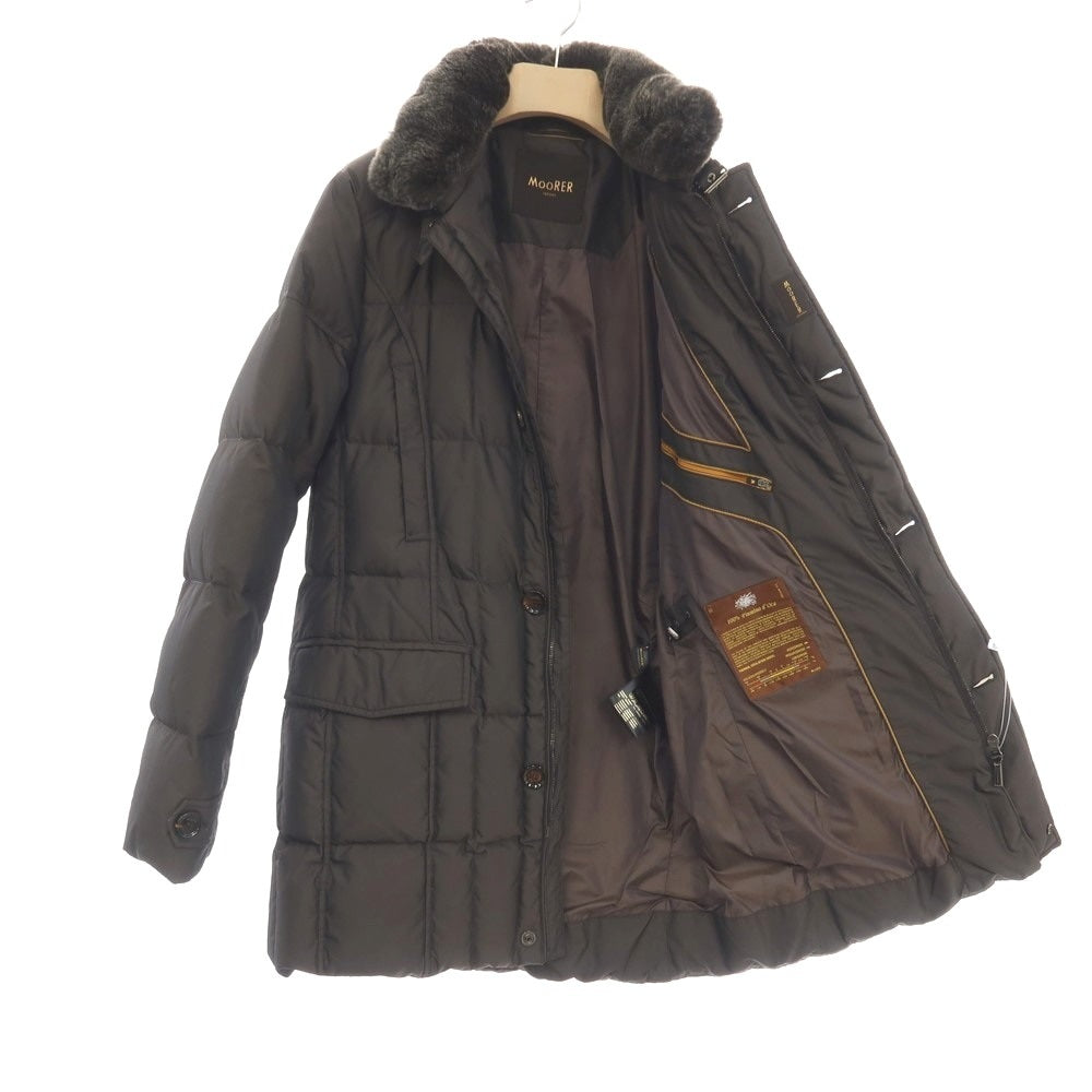【中古】ムーレー MOORER VALENTE-KM ポリエステル ダウンコート ダークブラウン【サイズ50】【 状態ランクB 】【 メンズ 】