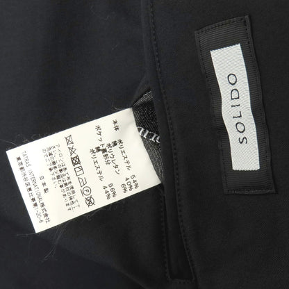 【中古】ソリード SOLIDO ストレッチ ポリエステルコットン 2つボタンスーツ セットアップ ブラック【サイズ1】【 状態ランクB 】【 メンズ 】