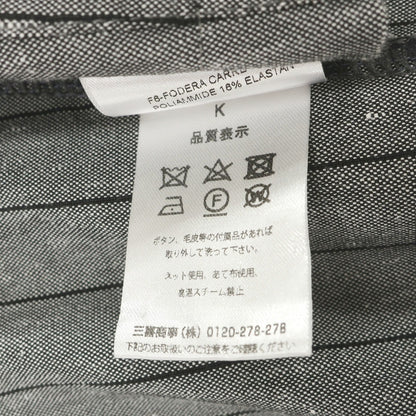 【中古】ティージャケット T-JACKET リネンポリエステル ストライプ 2B カジュアルジャケット グレー【サイズM】【 状態ランクC 】【 メンズ 】