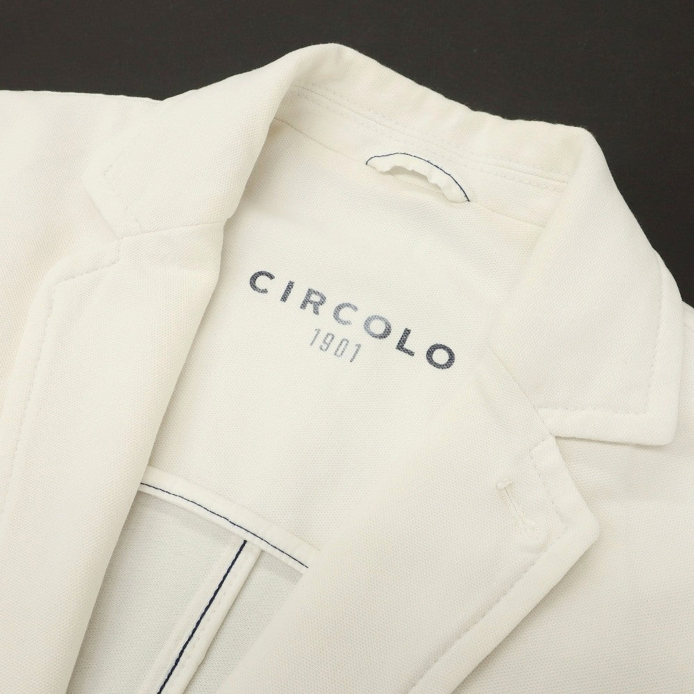 【中古】チルコロ1901 CIRCOLO 1901 コットン ジャージー 2B カジュアルジャケット ホワイト【サイズ44】【 状態ランクC 】【 メンズ 】