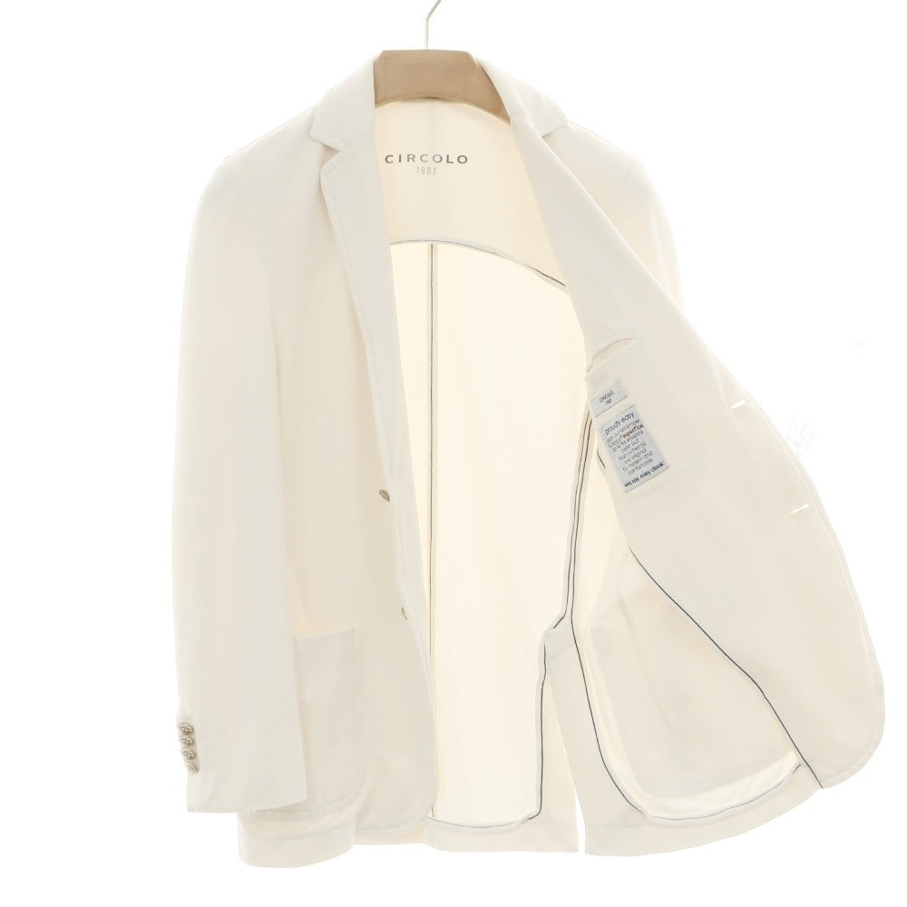 【中古】チルコロ1901 CIRCOLO 1901 コットン ジャージー 2B カジュアルジャケット ホワイト【サイズ44】【 状態ランクC 】【 メンズ 】