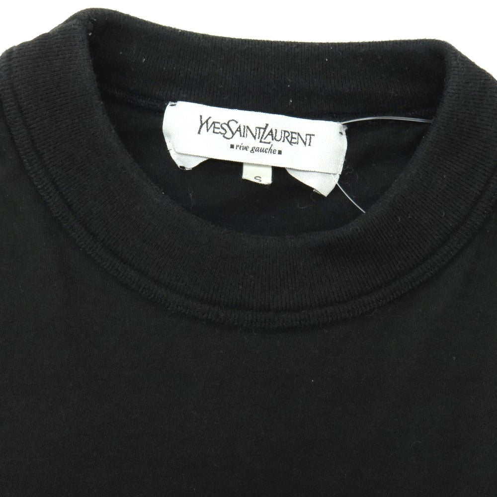 【中古】イヴサンローランリヴゴーシュ Yves Saint Laurent rive gauche コットン 半袖Ｔシャツ ブラック【サイズS】【 状態ランクB 】【 メンズ 】