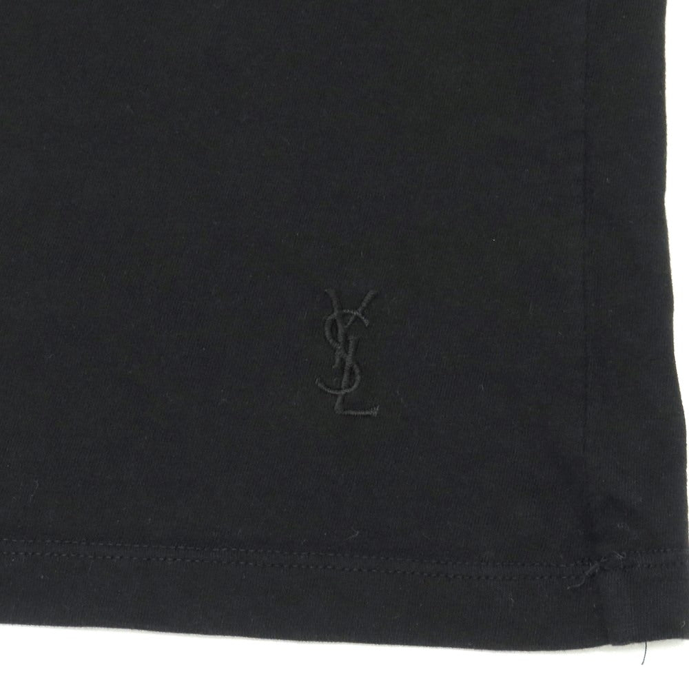 【中古】イヴサンローランリヴゴーシュ Yves Saint Laurent rive gauche コットン 半袖Ｔシャツ ブラック【サイズS】【 状態ランクB 】【 メンズ 】