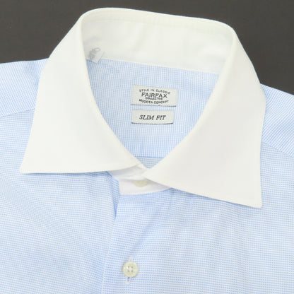 【中古】フェアファクス FAIRFAX コットン クレリック セミワイドカラー ドレスシャツ ライトブルー【サイズ39】【 状態ランクB 】【 メンズ 】