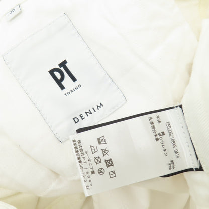 【中古】ピーティートリノ デニム PT TORINO DENIM SWING ダメージ＆リペア加工 ストレッチ コットン デニムパンツ ホワイト【サイズ30】【 状態ランクB 】【 メンズ 】