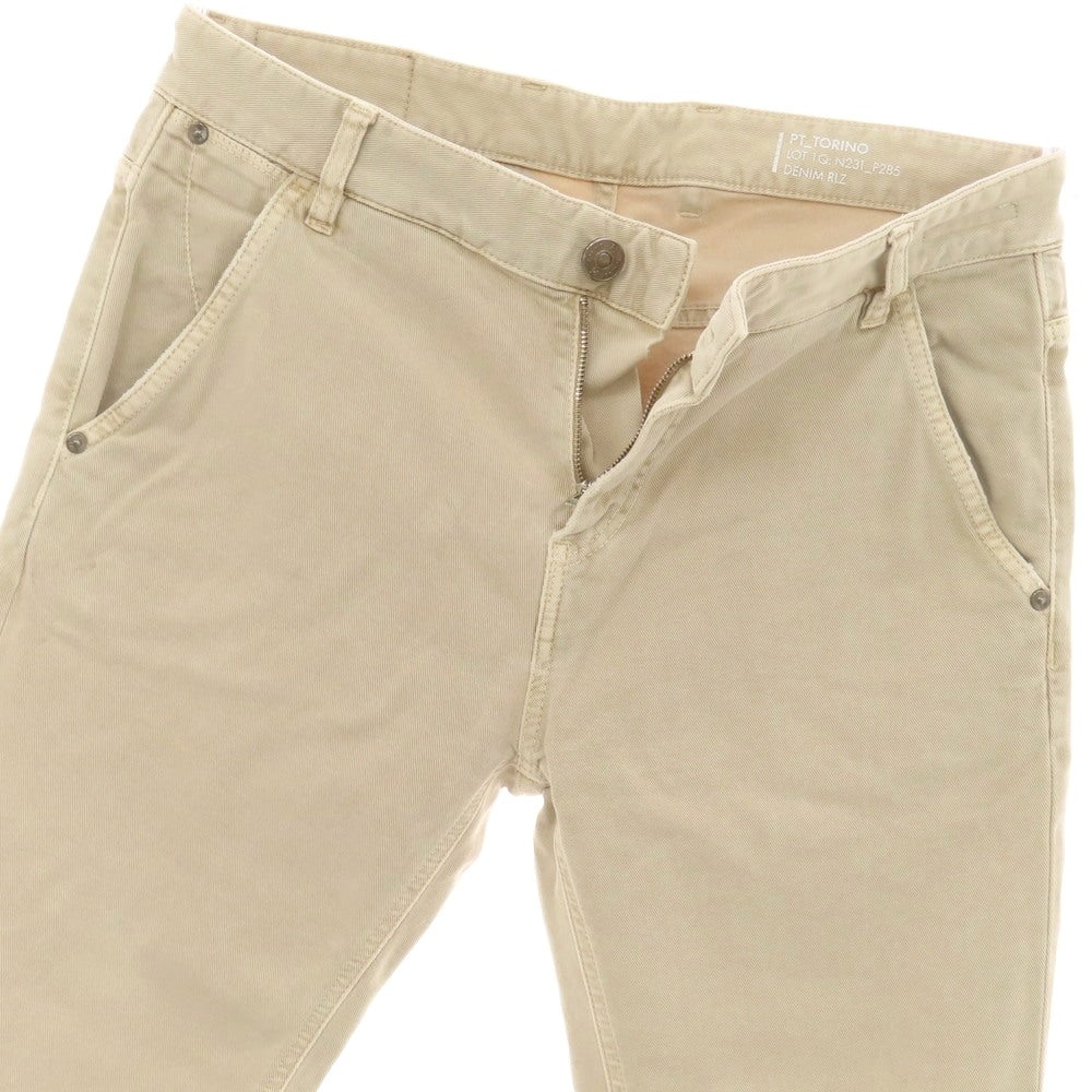 【中古】ピーティートリノ デニム PT TORINO DENIM INDIE ストレッチ コットン デニムパンツ ベージュ【サイズ32】【 状態ランクC 】【 メンズ 】