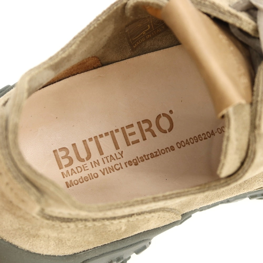 【中古】【未使用】ブッテロ BUTTERO Vinci X スエード スニーカー トープグレー【サイズ39】【 状態ランクS 】【 メンズ 】