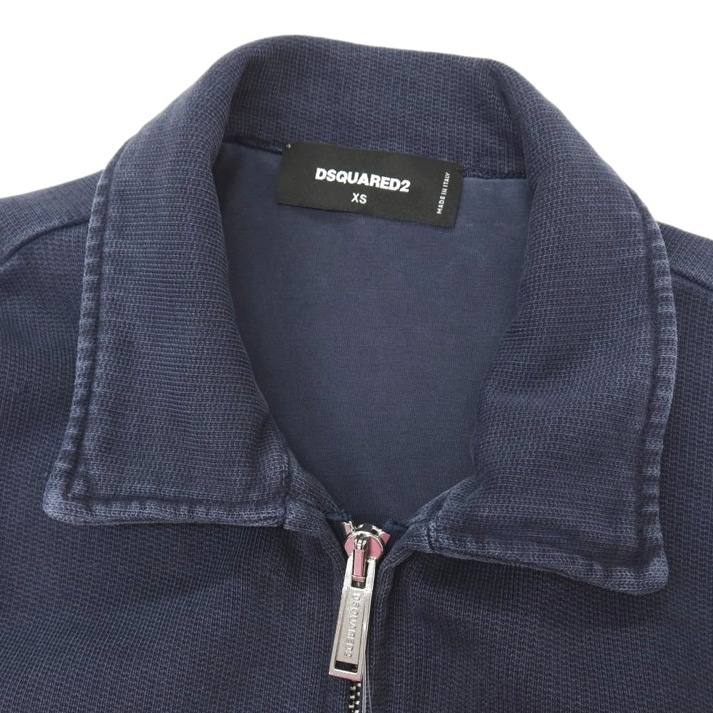 【中古】ディースクエアード DSQUARED2 コットン ダブルジップブルゾン ネイビー【サイズXS】【 状態ランクB 】【 メンズ 】