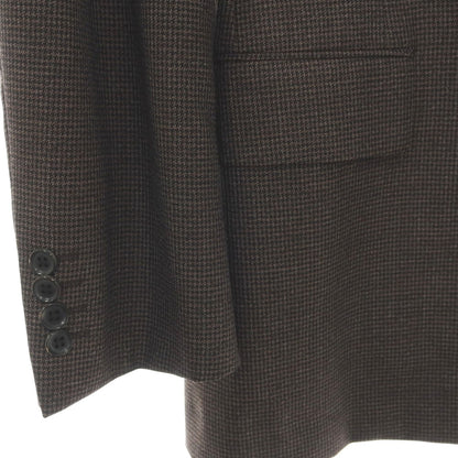 【中古】ノーブランド no brand スリーピース ウール ハウンドトゥースチェック ダブルスーツ ブラウン系【サイズ50 D7】【 状態ランクA 】【 メンズ 】