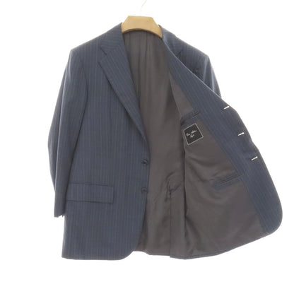 【中古】サルトリア アットリーニ Sartoria Attolini ウール ストライプ 3つボタンスーツ グレイッシュブルー【サイズ50】【 状態ランクD 】【 メンズ 】