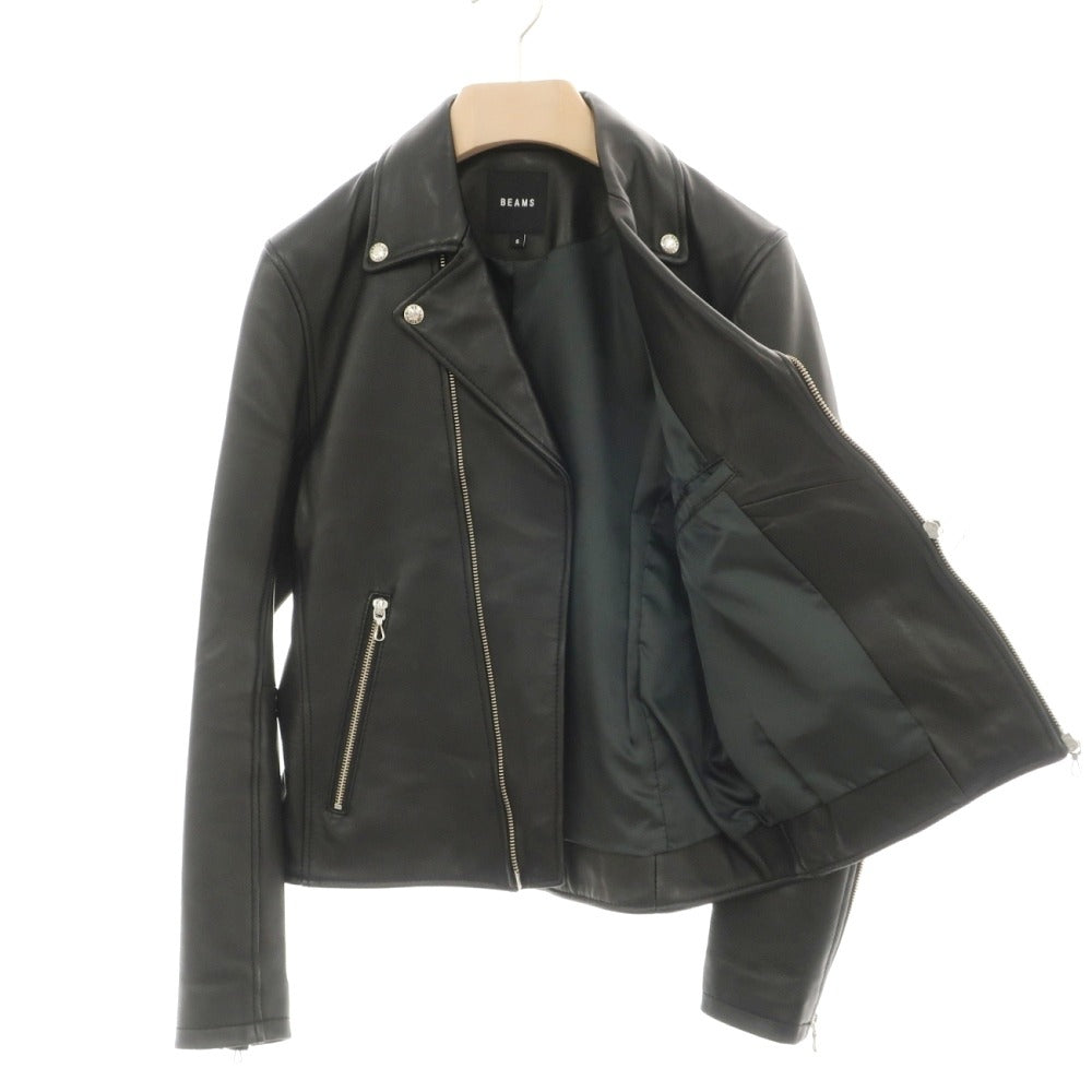 【中古】ビームス BEAMS シープレザー ライダースジャケット ブラック【サイズS】【 状態ランクB 】【 メンズ 】