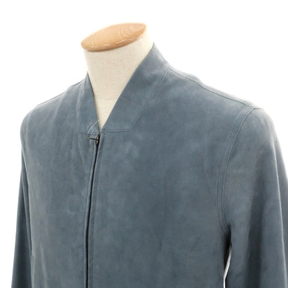 【中古】ヘルノ Herno ゴート スエード ダブルジップ レザーブルゾン ライトブルー【サイズ42】【 状態ランクC 】【 メンズ 】