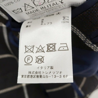 【中古】タリアトーレ TAGLIATORE Brilla per il gusto別注 リネンウール チェック 2B テーラードジャケット ネイビーブラウンxホワイト【サイズ42】【 状態ランクB 】【 メンズ 】