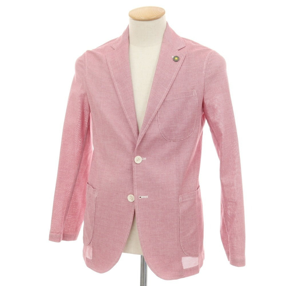 【中古】ジャンネット giannetto RIVIERA コットン 2B カジュアルジャケット ピンク【サイズ42】【 状態ランクB 】【 メンズ 】