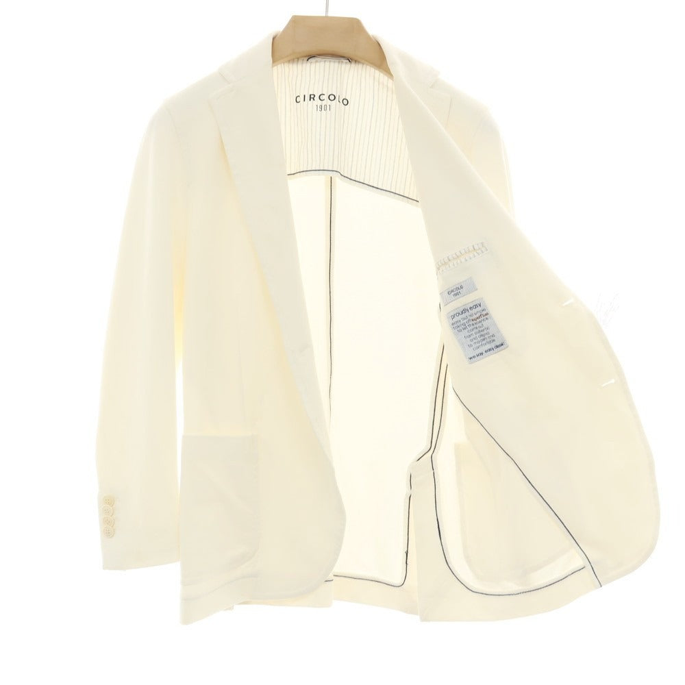 【中古】チルコロ1901 CIRCOLO 1901 コットン ジャージー 2B カジュアルジャケット ホワイト【サイズ44】【 状態ランクC 】【 メンズ 】