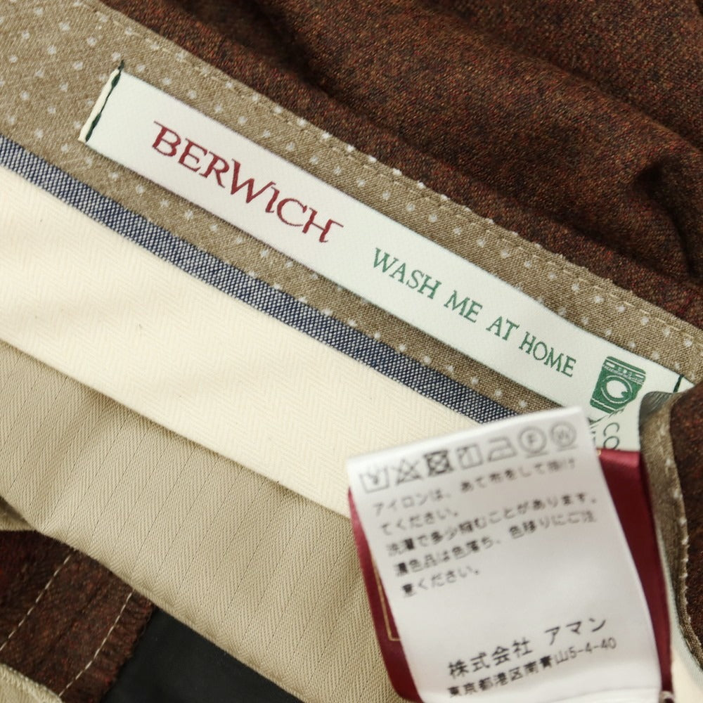 【中古】ベルウィッチ BERWICH sake 1p ウール ドレススラックスパンツ ブラウン【サイズ48】【 状態ランクB 】【 メンズ 】