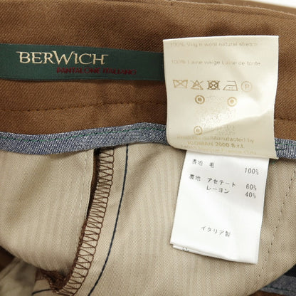 【中古】ベルウィッチ BERWICH ウール ドレススラックスパンツ ブラウン【サイズ46】【 状態ランクB 】【 メンズ 】