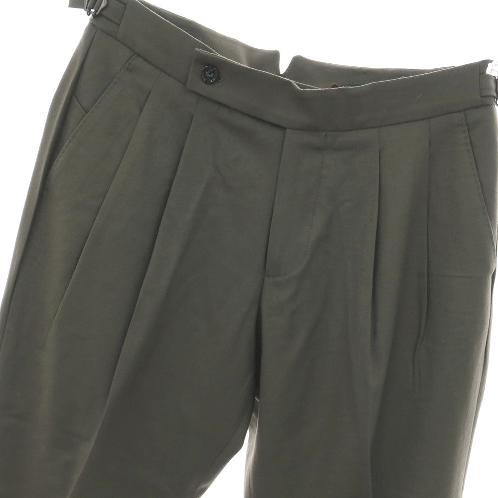 【中古】ベルウィッチ BERWICH beams scotch ウール ドレススラックスパンツ オリーブグリーン【サイズ44】【 状態ランクB 】【 メンズ 】