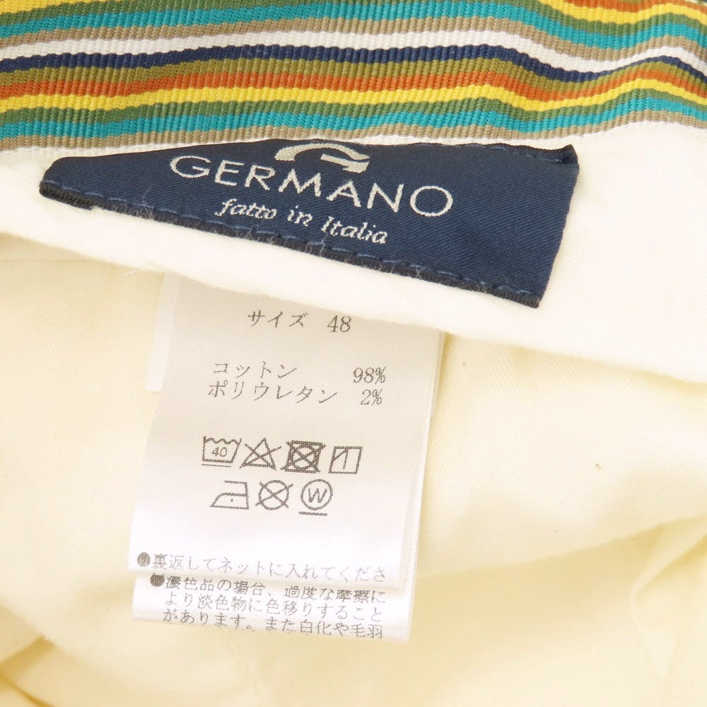 【中古】ジェルマーノ GERMANO ストレッチ コットン カジュアルスラックスパンツ オフホワイト【サイズ48】【 状態ランクB 】【 メンズ 】